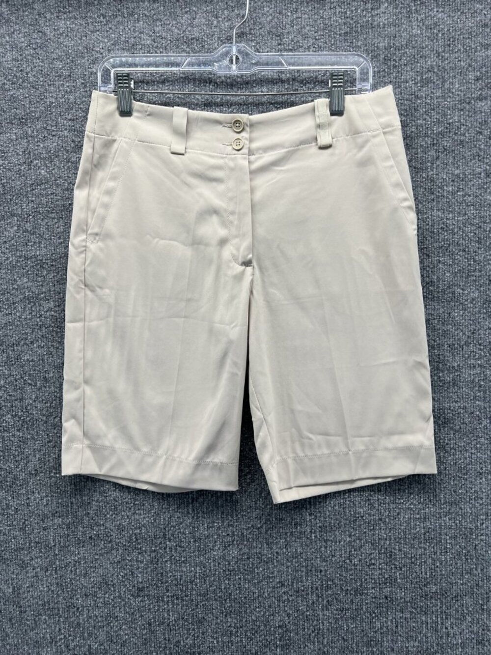 Nike Golf Shorts Womens 6 Beige 9 In Dri-FIT Golf Athletic Stretch Pockets